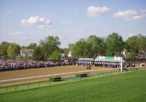 2008 Kentucky Derby - View of Starting Gate from Infield Suite   
